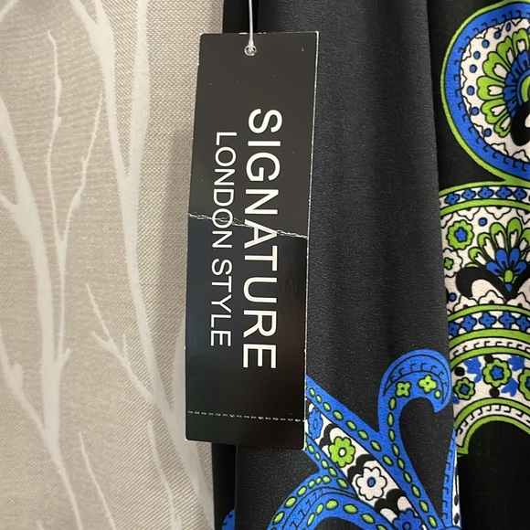 Signature London Style Vibrant Paisley Patterned Dress Size M NWT - Picture 5 of 6